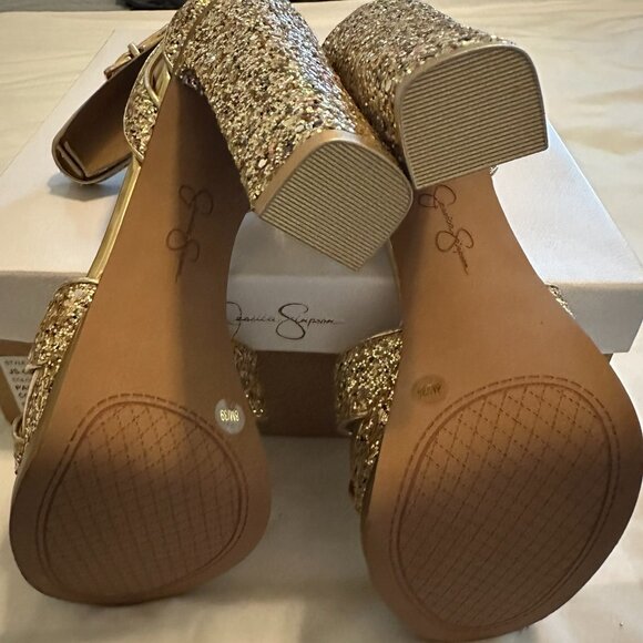 Jessica Simpson Gavynne Heels – Party Gold Confetti Pop Glitter – Size 8M (NEW) - Picture 4 of 6